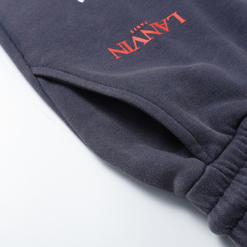 LANVIN Splash ink sports Shorts Navy blue