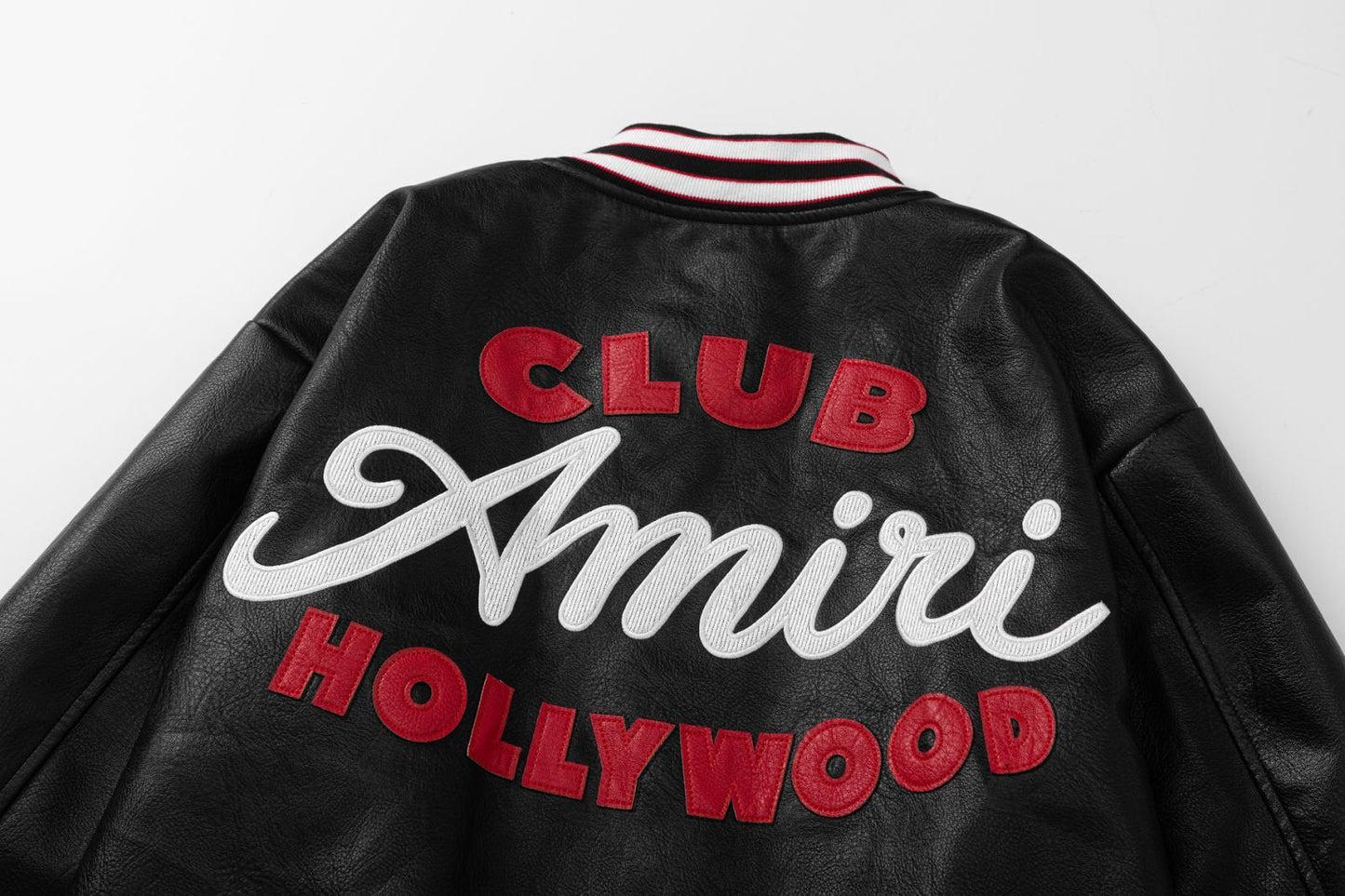 AMlRl Club Leather Varsity Jacket