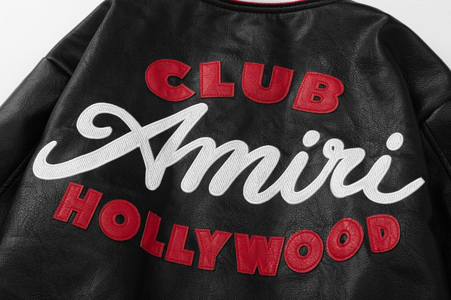 AMlRl Club Leather Varsity Jacket