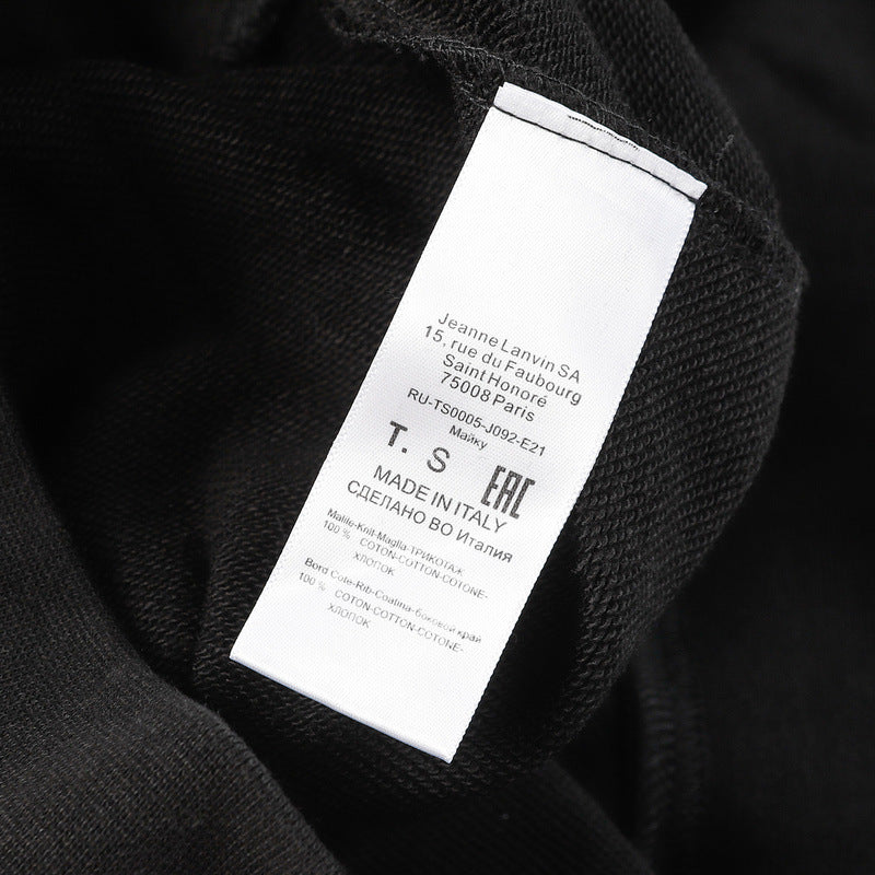 Lanvin Logo Embroidered Cotton Hooded Sweatshirt