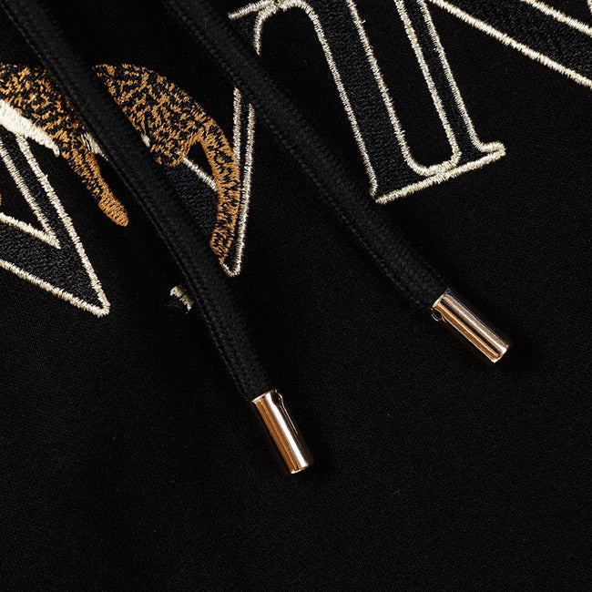 Lanvin Logo Embroidered Cotton Hooded Sweatshirt