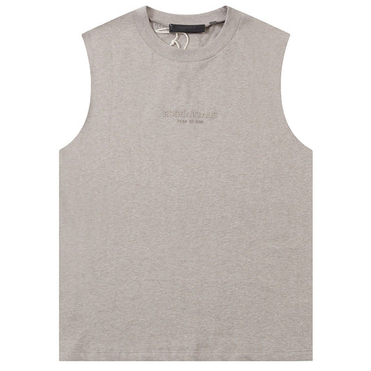 Fear Of God Flocking small letter print Sleeveless T-Shirts