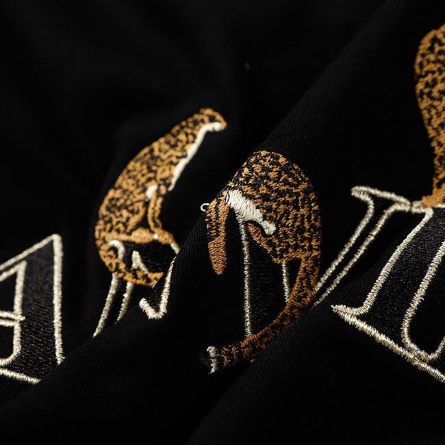 Lanvin Logo Embroidered Cotton Hooded Sweatshirt