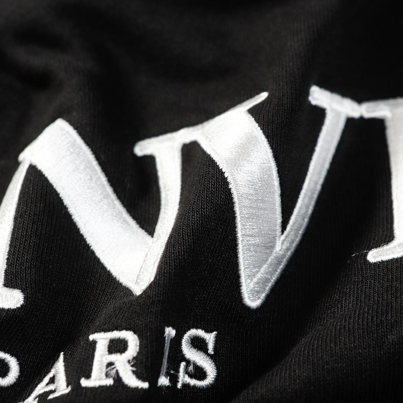 Lanvin Logo Embroidered Cotton Hooded Sweatshirt
